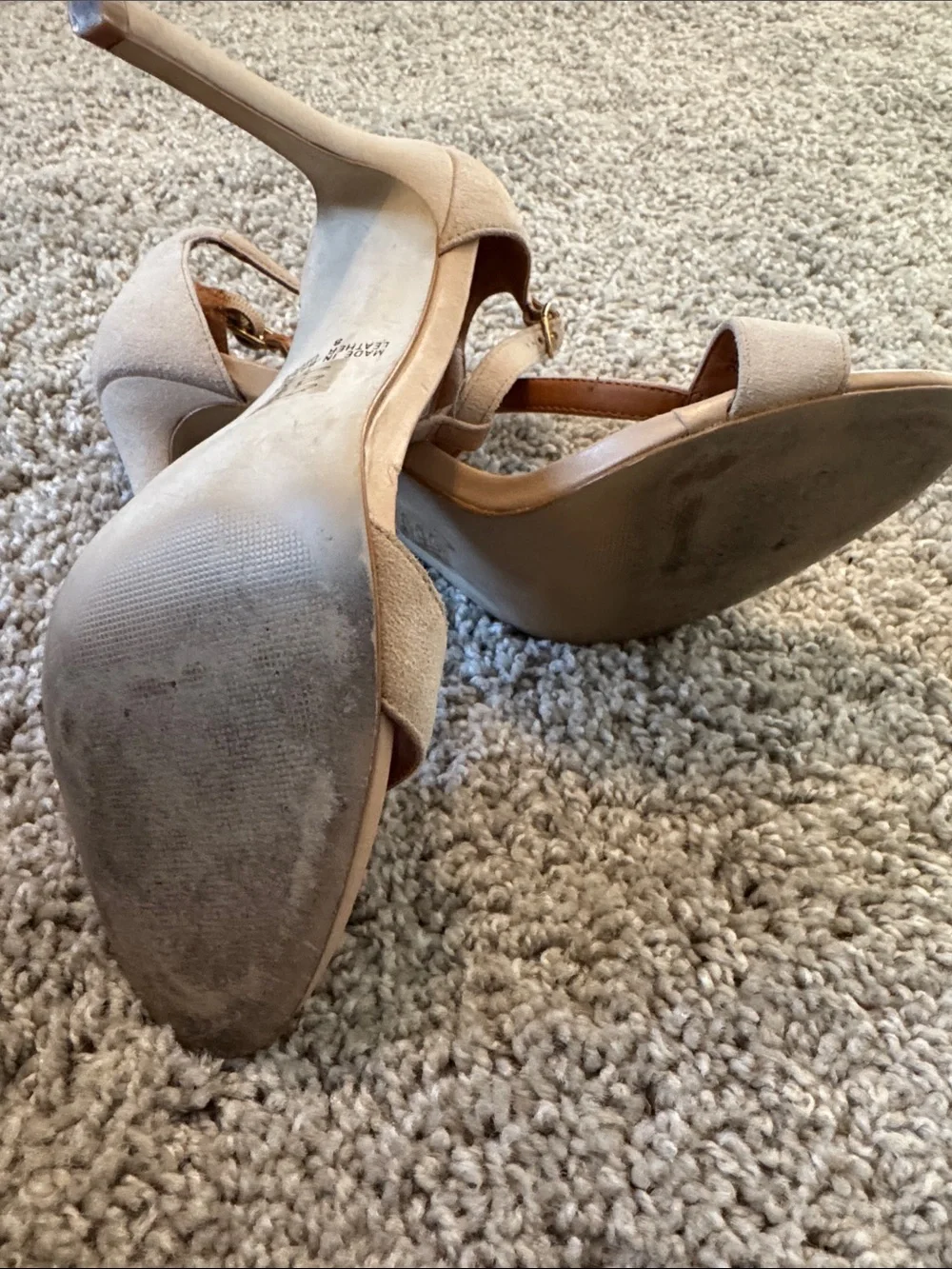 Cathy Jean Nude T-Strap Stiletto Sandals - Picture 11 of 16